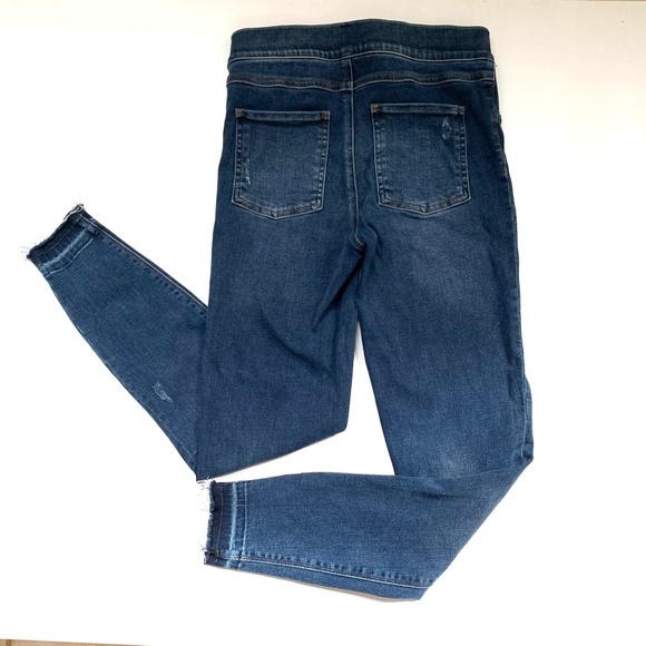 Spanx Womens Skinny Jeans Sz Small Wash Distressed Blue Ankle Stretchy Travel - Picture 4 of 15